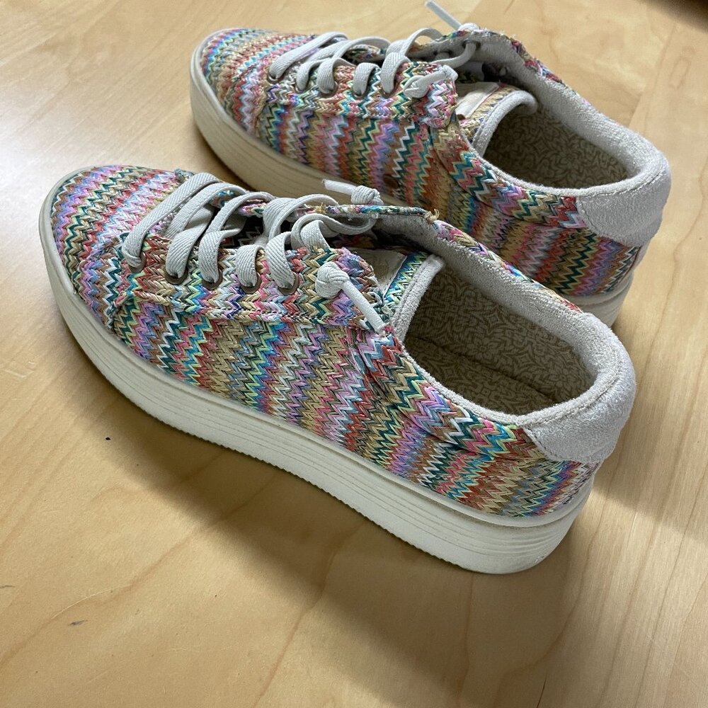 Roxy Tennis Shoes Multi Colored Rainbow Platform size 8.5